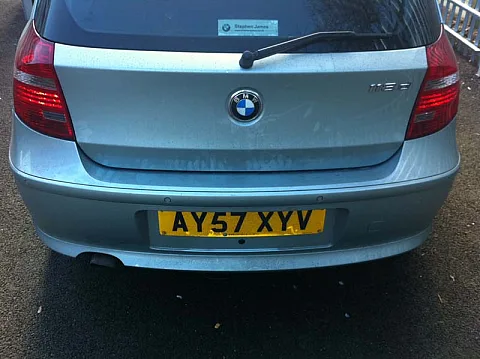 BMW 1 Series Flush camera install under license plate