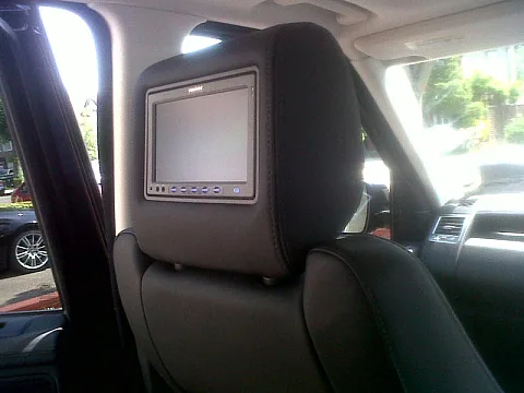 RangeRover Sport Ebony Premium Lunar Thread 2012 Vizualogic PerfectMatch Headrest Screens