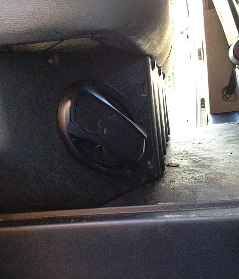Renault Master TS-A6923i Custom fitted under rear seat speaker install