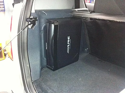 Alpine SWE-1200 Bass Unit installed in Smart Car 2008