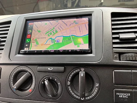 VW transporter T5 2013 Kenwood DMX8019 DABS Multimedia installed