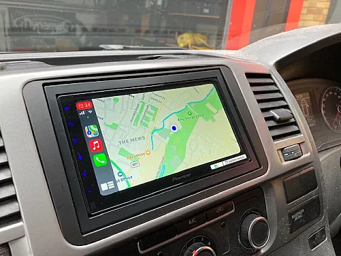 VW Transporter T5 62 reg Pioneer SPH-DA250 installed