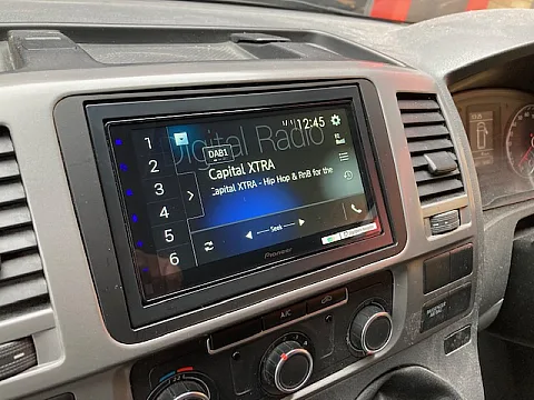 VW Transporter T5 62 reg Pioneer SPH-DA250 installed