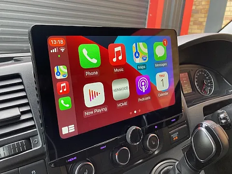VW Transporter 2015 fitted Kenwood DMX9720XDS 10.1” floating screen