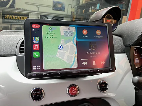 Fiat Abarth 2015 fitted with Sony XAV-AX8050D Stereo