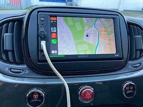 Fiat 500 2019 fitted with Sony XAV-AX1005DB Stereo