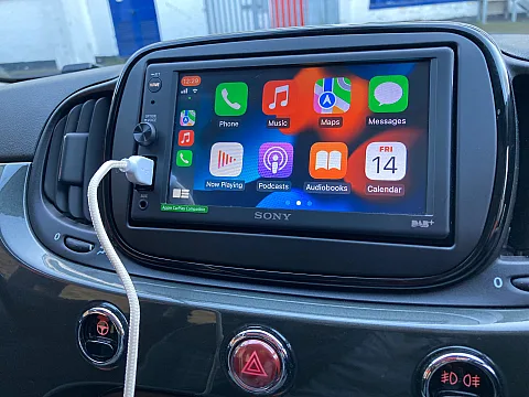 Fiat 500 2019 fitted with Sony XAV-AX1005DB Stereo