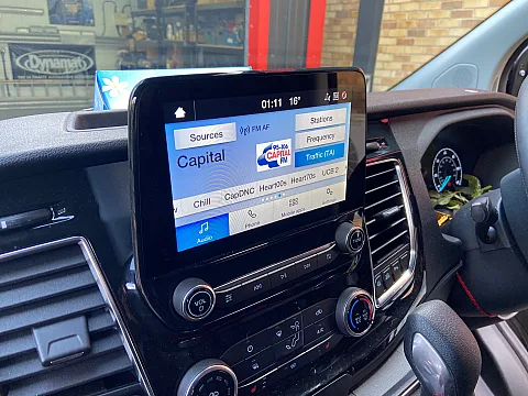 Ford Transit Custom 2022 fitted JBL Bass Pro SL2 Under seat subwoofer & Dash Camera