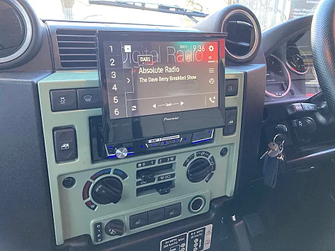 Landrover Defender 2015 fitted with  Pioneer AVH-Z7200DAB Flip out CarPlay stereo