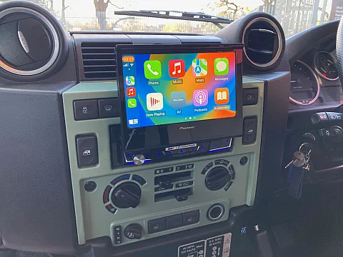 Landrover Defender 2015 fitted with  Pioneer AVH-Z7200DAB Flip out CarPlay stereo