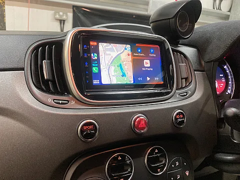 Fiat 500 Abarth 2018 upgraded with Kenwood DMX7722DABS CarPlay Stereo