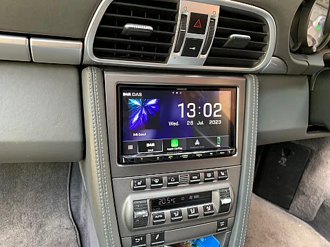 Porsche 911 upgraded with Kenwood DMX8019DABS Multimedia Stereo