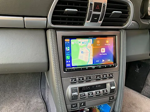 Porsche 911 upgraded with Kenwood DMX8019DABS Multimedia Stereo