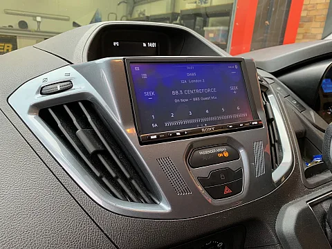 Ford Transit 2018 upgraded with Sony XAV-AX3250 Multimedia stereo