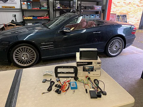 Mercedes SL55 (R230) 2003 fitted with DMX7722DABS Wireless CarPlay, Android Auto stereo