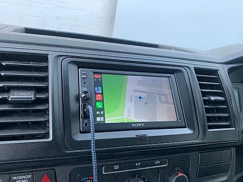VW Transporter T6 2017 upgraded with Sony XAV-AX1000 CarPlay stereo