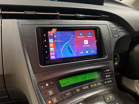 Toyota Prius 2011 upgraded with a JVC KW-M785DBW CarPlay/Android Auto stereo & CMOS-230 Reversing Camera