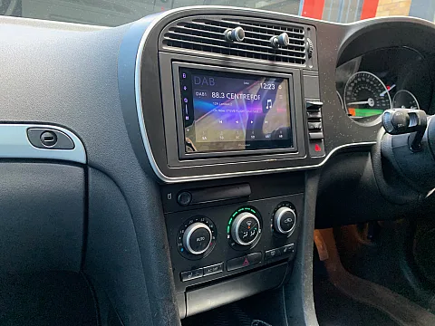 Saab 9-3 2010 upgraded with the Pioneer SPH-DA77DAB wireless Car Play stereo