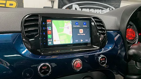 Fiat 500 2015 Fitted with KENWOOD DMX 7722DABS CarPlay Stereo