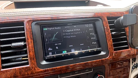 VW Transporter T6 2018 upgraded with Kenwood DMX8021DABS 7" CarPlay Stereo