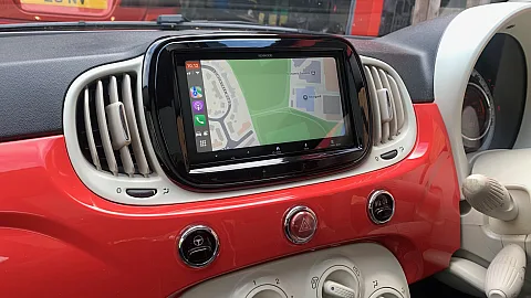 FIAT 500 2018 upgraded with  Kenwood DMX7525DABS 6.8" CarPlay / Android Auto Stereo