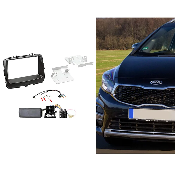 Connects2 CTKKI23 Kia Carens 2013-2019 Car Stereo Black Double Din Fascia Installation Kit
