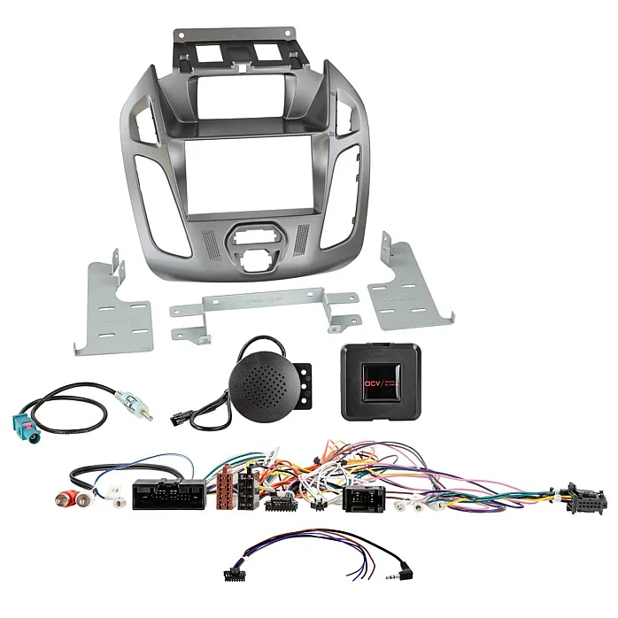 ACV 621114-27-1-1 Ford Transit Connect 2013-2021 Phoenix Silver Double Din Car CD Stereo Fascia Fitting Kit