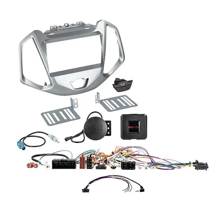 ACV 621114-29-1 Ford Ecosport 2013-2021 Silver Double Din Stereo Fascia Fitting Kit