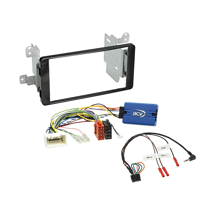 ACV 621200-17-1 Mitsubishi Outlander, L200 Black Double Din Car CD Stereo Fascia Fitting Kit