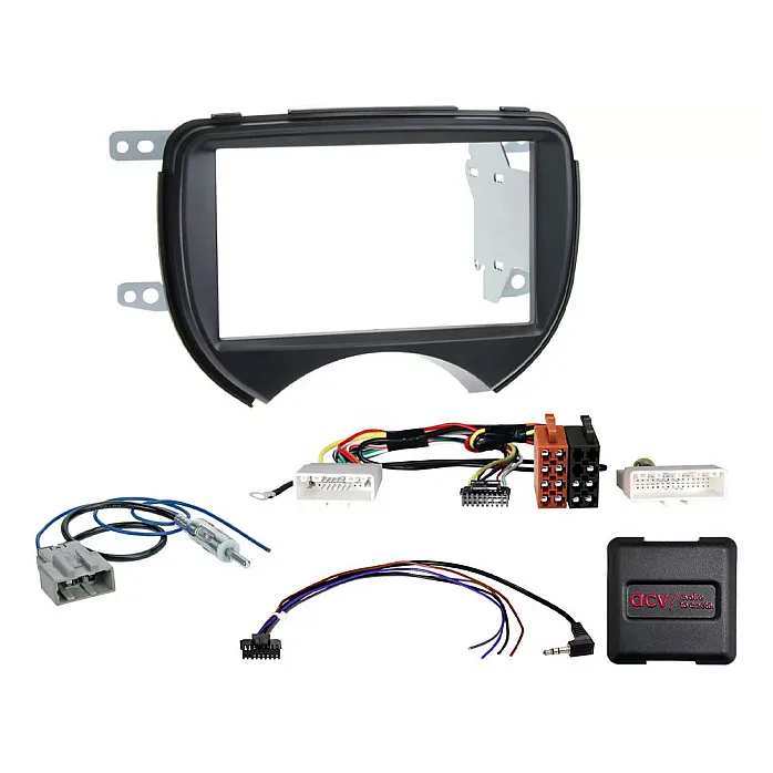 ACV 621210-03-2 Nissan Micra 2011 - 2013 Double Din Car Stereo Fascia, Steering Control Fitting Kit