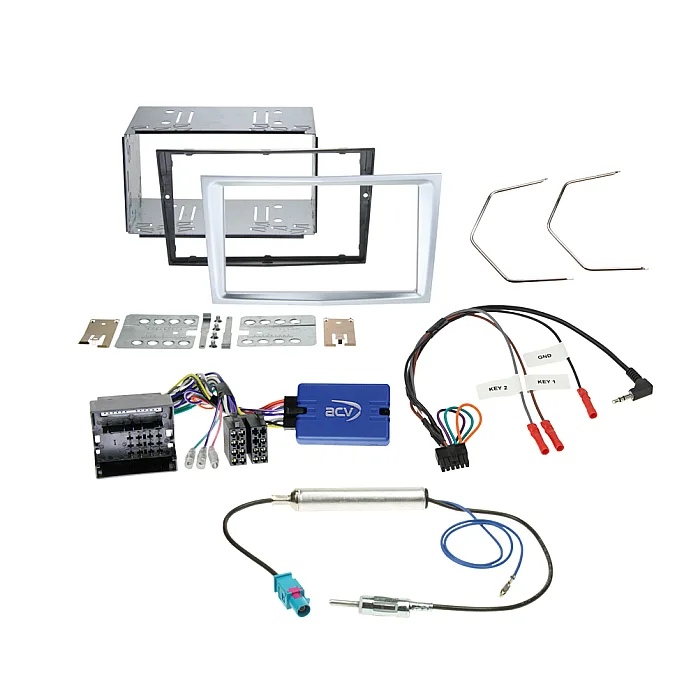 ACV 621230-24-4 Vauxhall Astra, Antara, Zafira ( Matt Chrome ) Double Din Stereo Fitting Kit