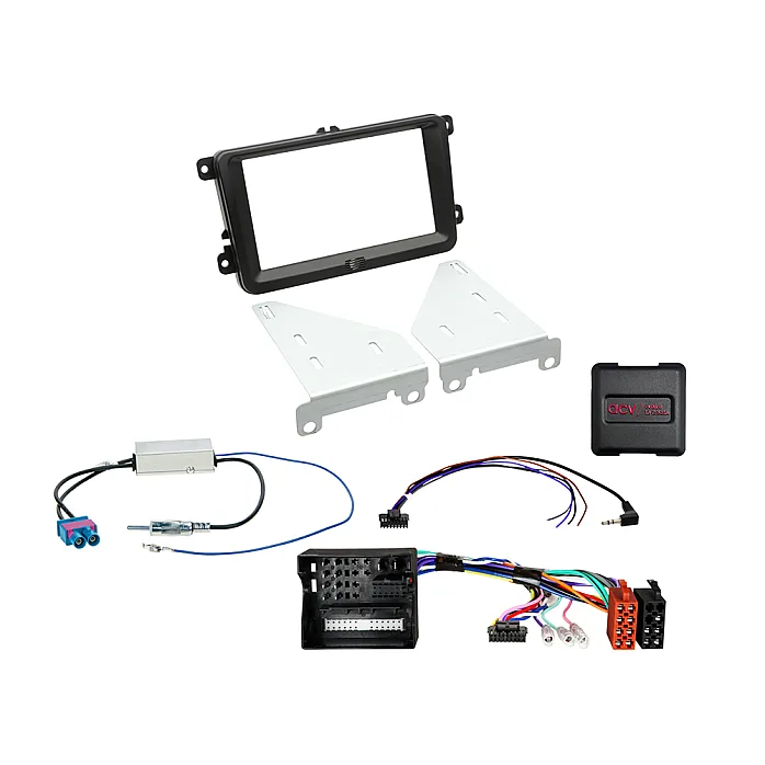 ACV 621320-30-1 VW Amarok, Beetle, Caddy, Sharan, T-6 Double Din Car Stereo Fitting Kit Black
