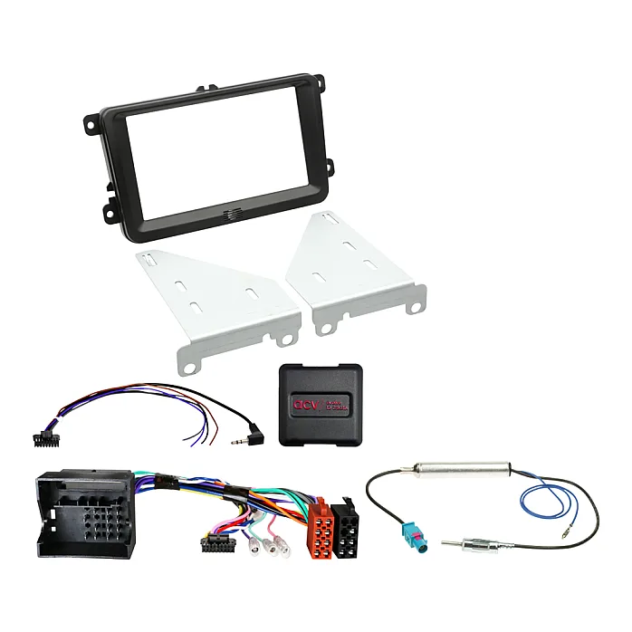 ACV 621320-30-2 Volkswagen Double Din Car Stereo Fascia, Steering Fitting Kit