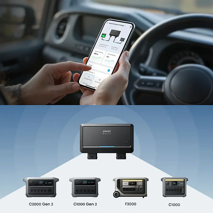 Anker SOLIX C2000 Gen 2 Portable Battery Power Station 2048Wh With Alternator Charger