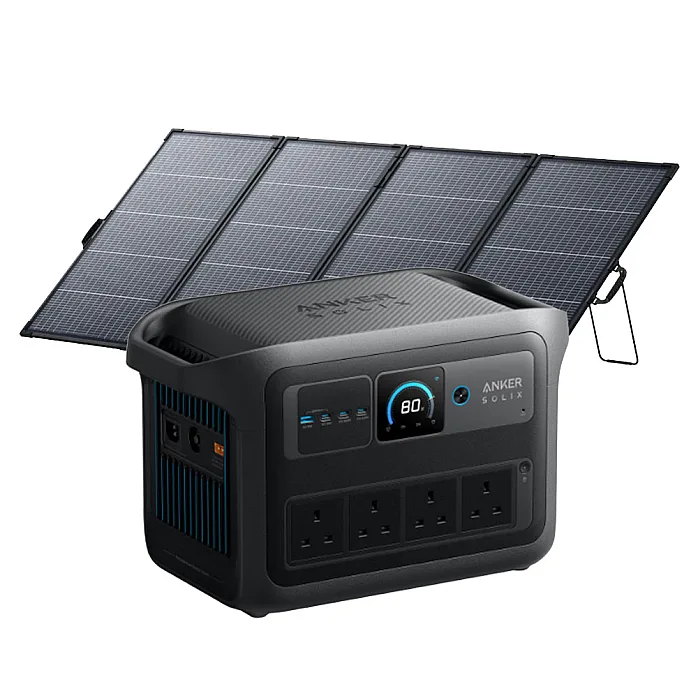 Anker SOLIX C1000 Gen 2 Portable Battery Power Station With PS400 IP68 Bifacial Portable Solar Panel 400W