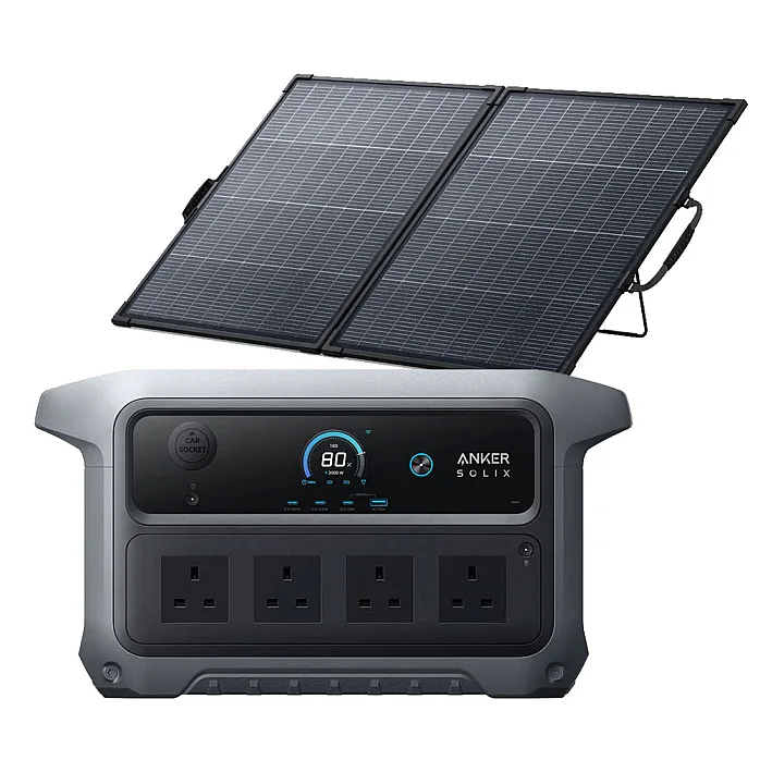 Anker SOLIX C2000 Gen 2 Portable Battery Power Station 2048Wh With PS200 Bifacial Portable 200W Solar Panel
