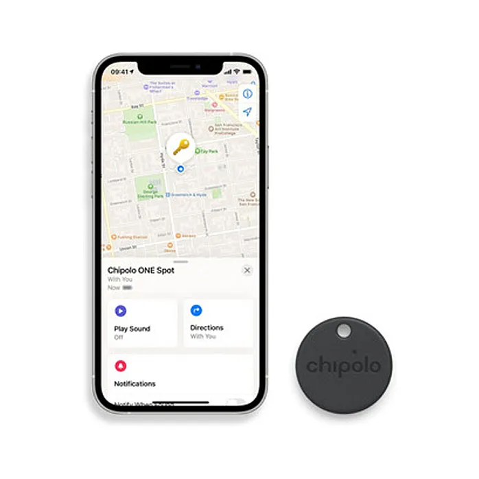 Chipolo POP Black Wireless Phone App Based Tracker Works With Apple or Google's Find My Device Network