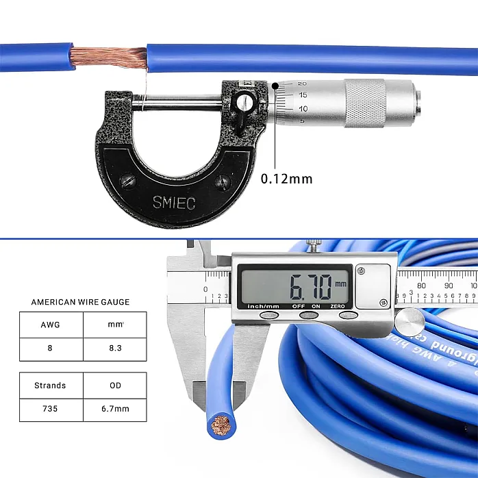 Recoil  RCK8 - 8 Gauge 2 Channel Amplifier Wiring Kit with OFC RCA & Mini-ANL Fuse