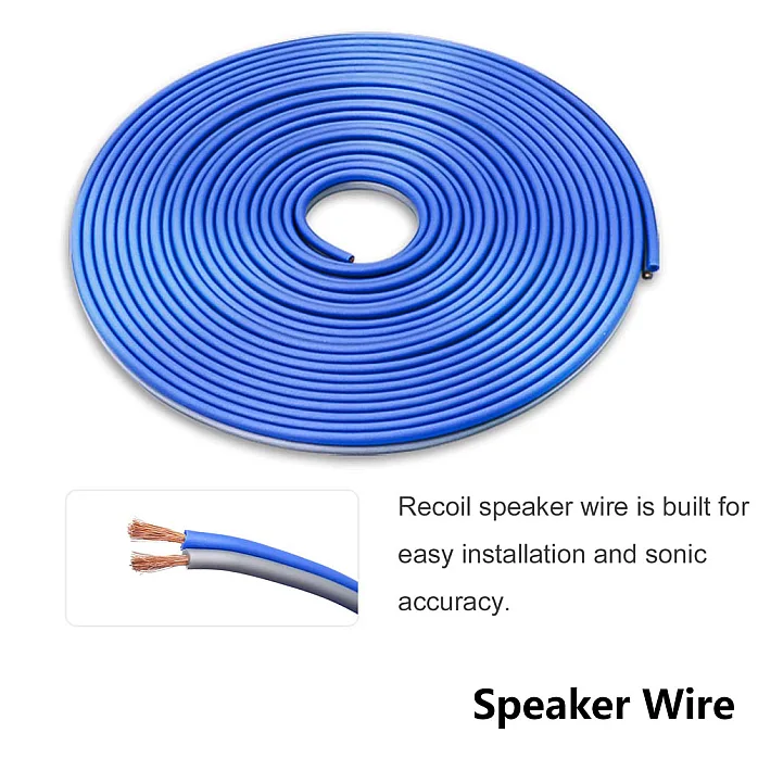 Recoil  RCK8 - 8 Gauge 2 Channel Amplifier Wiring Kit with OFC RCA & Mini-ANL Fuse