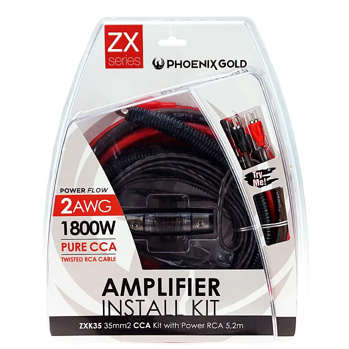 Phoenix Gold ZXK35 2AWG 1800W 35mm2 CCA Power Amplifier Wiring Kit