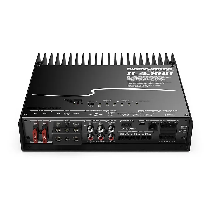 AudioControl D-4.800 High Power 4 Channel DSP Matrix Car Amplifier With Digital Signal Processing