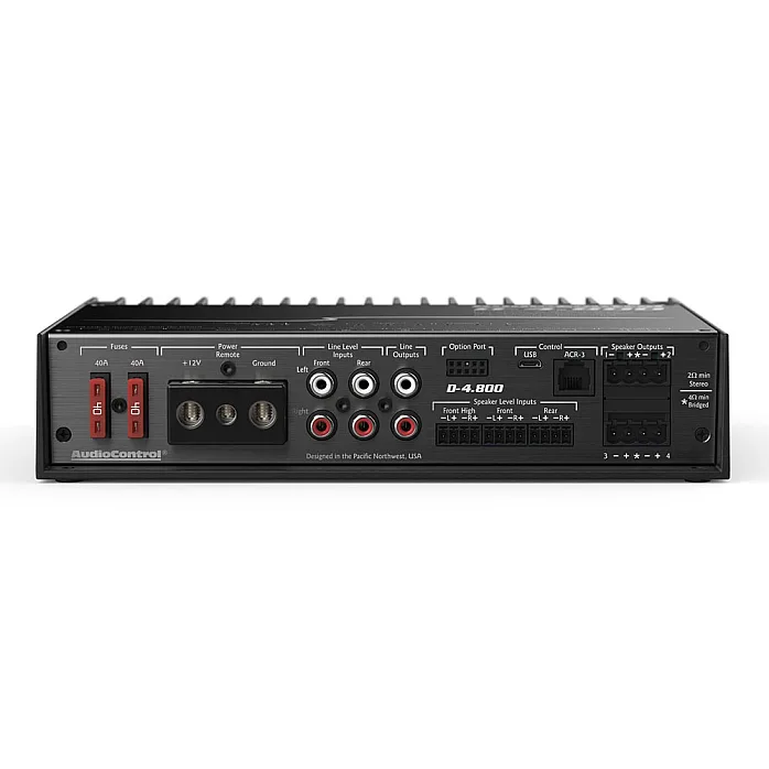 AudioControl D-4.800 High Power 4 Channel DSP Matrix Car Amplifier With Digital Signal Processing