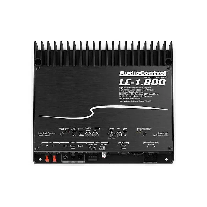 AudioControl LC-1.800 High-Power Mono Subwoofer Amplifier with Accubass 800 Watts RMS at 2 ohms