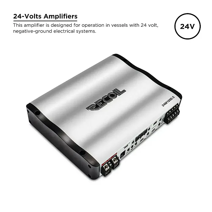 Recoil 24M1200.5 Class D 5 Channel Car Amplifier 24V 1200W
