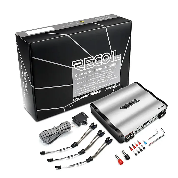Recoil 24M1200.5 Class D 5 Channel Car Amplifier 24V 1200W