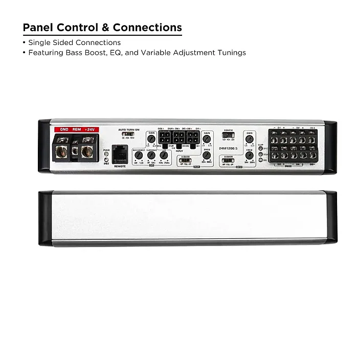 Recoil 24M1200.5 Class D 5 Channel Car Amplifier 24V 1200W