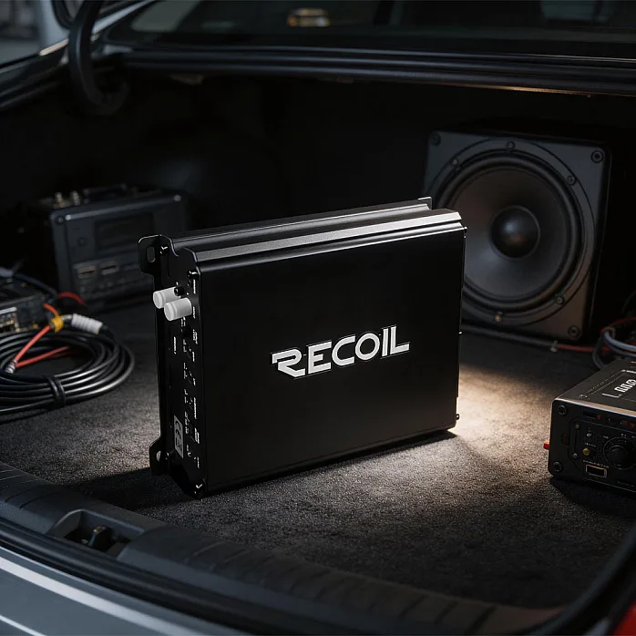 Recoil DI600.1 Class D Monoblock Subwoofer Amplifier 1200W With Remote Bass Knob
