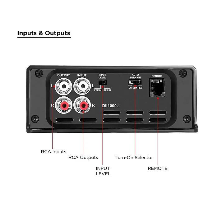 Recoil DII1000.1 Class D Mono Car Amplifier 1000 Watts RMS