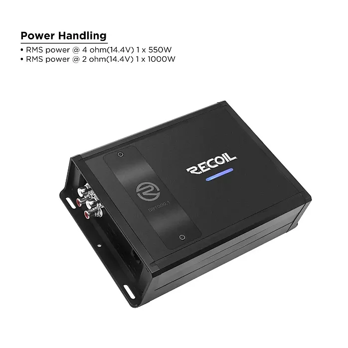 Recoil DII1000.1 Class D Mono Car Amplifier 1000 Watts RMS