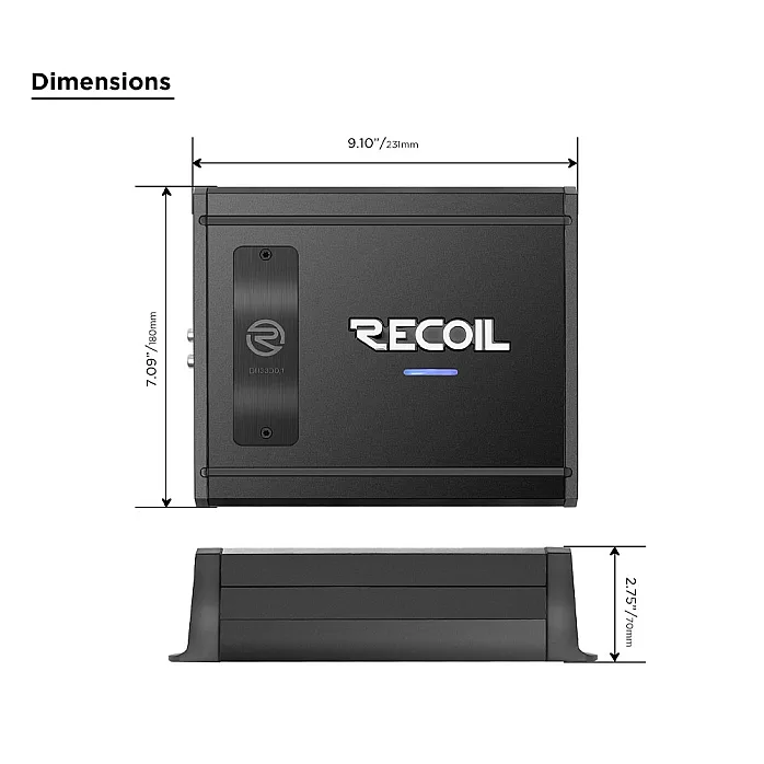 Recoil DII3300.1 MonoBlock Amplifier 3300W RMS, 1 Ohm Stable